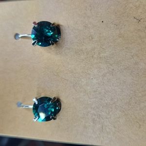 NEW! 8mm Swarovski crystal deep green lever back earrings, handmade